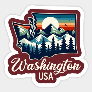 Washington State USA Outdoors Sticker